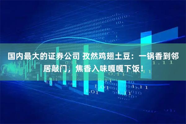 国内最大的证券公司 孜然鸡翅土豆：一锅香到邻居敲门，焦香入味嘎嘎下饭！